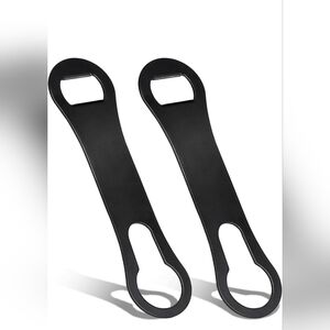 2 Pack Black Stainless Steel Bottle Opener and Pour Spout Remover Flat Bar Key
